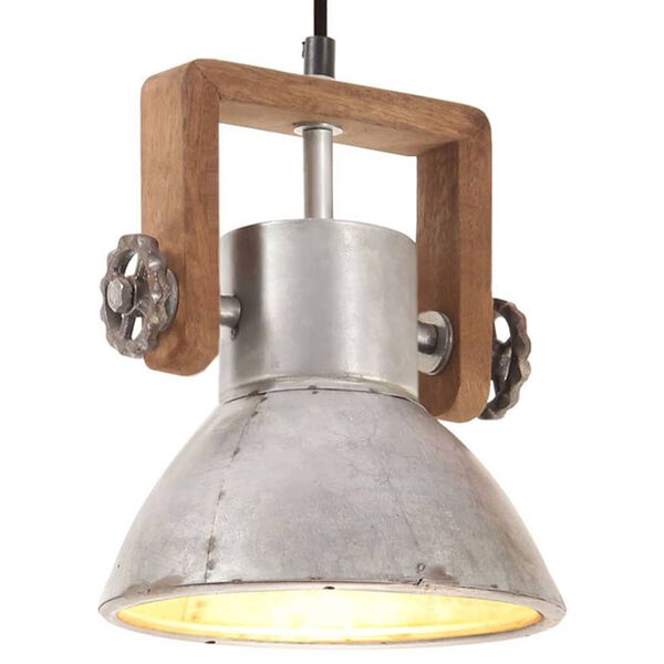 vidaXL Industrial Hanging Lamp 25 W Silver Round 19 cm E27