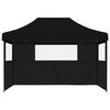 vidaXL Foldable Party Tent Pop-Up with 3 Sidewalls Black
