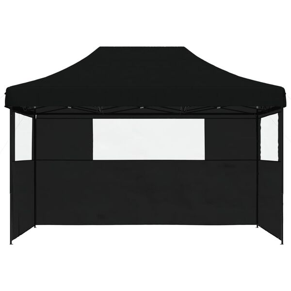 vidaXL Foldable Party Tent Pop-Up with 3 Sidewalls Black