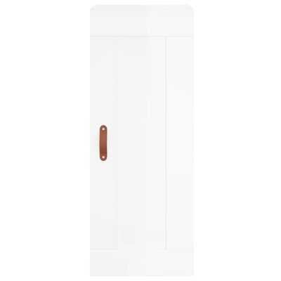 vidaXL Highboard High Gloss White 34.5x34x180 cm Engineered Wood
