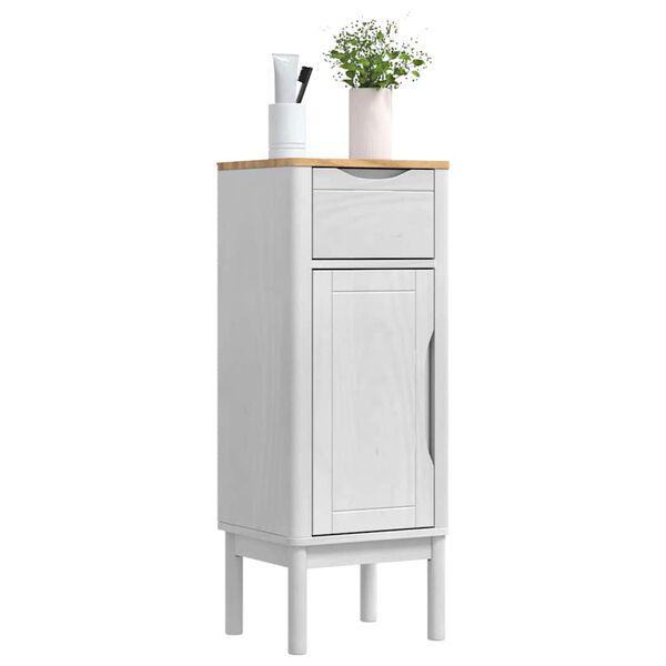 vidaXL Bathroom Cabinet White 35 x 30 x 90 cm Solid Pine Wood