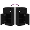 vidaXL Sideboards 2 pcs Black 30x30x70 cm Engineered Wood