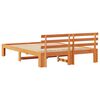 vidaXL Bed Frame with Headboard Wax Brown 140 x 200 cm Solid Pine Wood