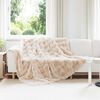 vidaXL Faux Rabbit Fur Blanket Olite Beige 240 x 270 cm Polyester
