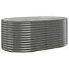vidaXL Garden Raised Bed | Grey | Powder-coated steel | Large | Durable