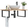 vidaXL Basin Shelf Wall Mounted Steel and Solid Wood Acacia