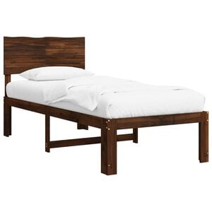 vidaXL Single Bed Frame with Headboard ROSTOCK Dark Brown 75 x 190 cm