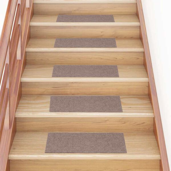 vidaXL Stair Mats Self-adhesive 30 pcs 60x25 cm Light Brown Rectangular