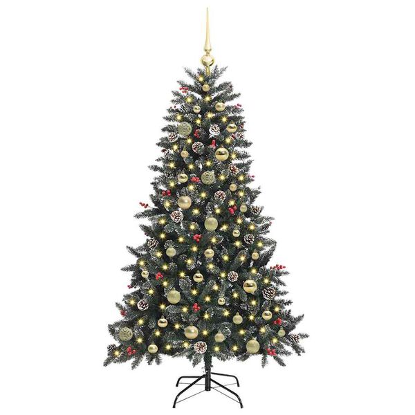 vidaXL Artificial Christmas Tree with 150 LEDs with Stand Green 150 cm
