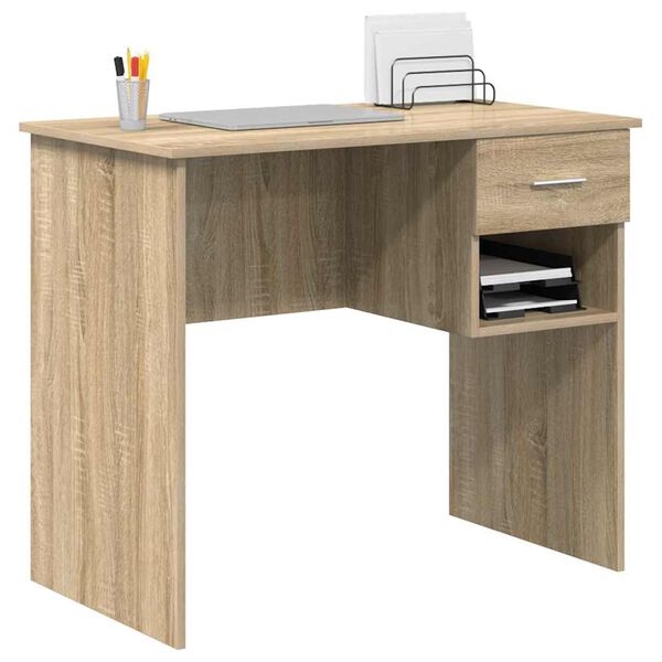 vidaXL Desk with Drawer Sonoma Oak 90 x 49 x 75 cm Engineered Wood