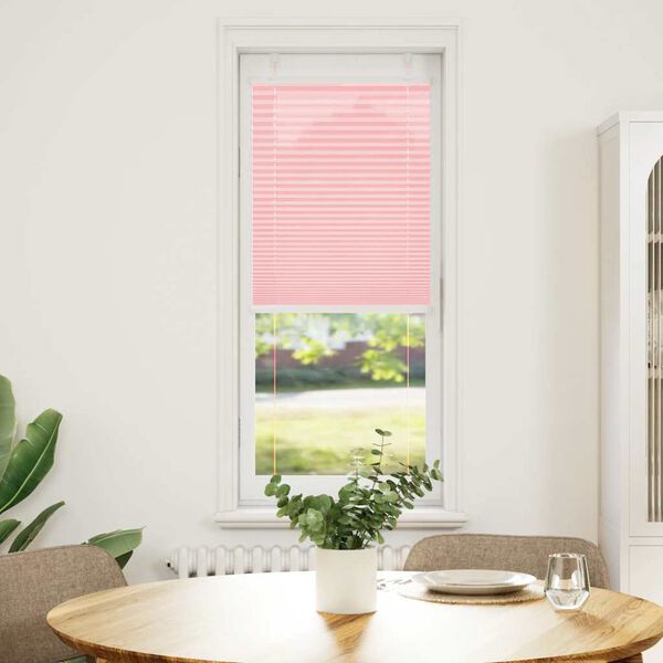 vidaXL Pleated Blind Pink 40x150 cm Fabric Width 39.4 cm Polyester