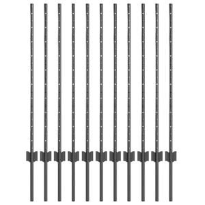 vidaXL Fence Post 11 pcs Grey 100 cm Steel