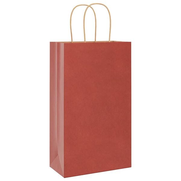 vidaXL Paper Bags 50 pcs with Handles Red 21x11x36 cm