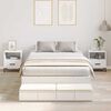 vidaXL Storage Bed Frame with Drawer White 120 cm Engineered Wood