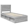 vidaXL Bed Frame Grey Sonoma 100 x 200 cm Solid Pine Wood