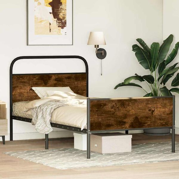 vidaXL Bed Frame without Mattress 107x203 cm Sonoma Oak Engineered Wood