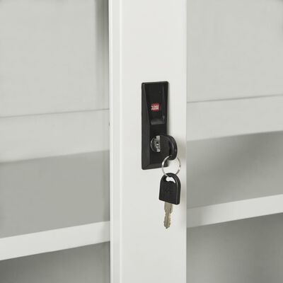 vidaXL Sliding Door Cabinet Light Grey 90x40x90 cm Steel