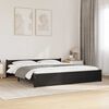 vidaXL Bed Frame without Mattress Black Solid Wood 200x200 cm