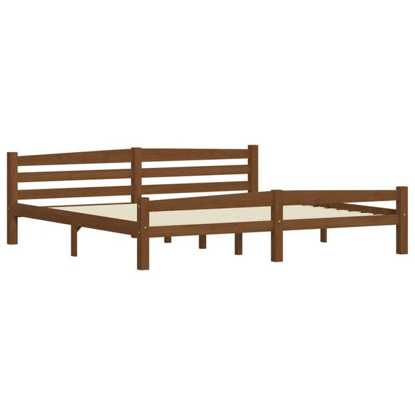 vidaXL Bed Frame without Mattress Honey Brown Solid Wood 200x200 cm (322081+2x321987)