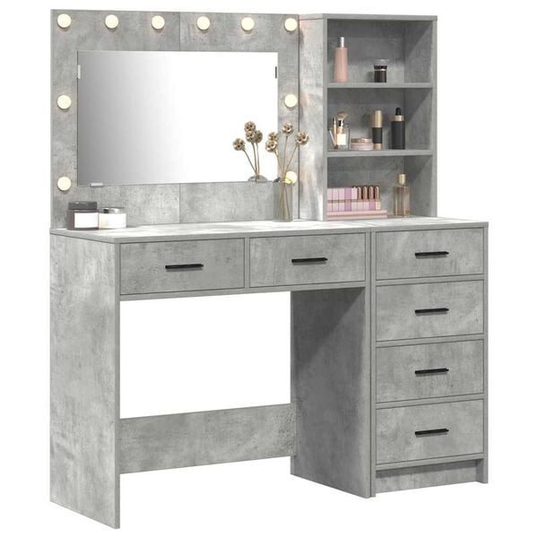 vidaXL Dressing Table Grey 78.5 x 41 x 135 cm Engineered wood