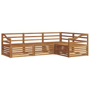 vidaXL Outdoor Sofa Set 4 pcs Natural Solid Acacia Wood