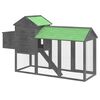 vidaXL Chicken Coop Grey 193x65x117 cm Solid Wood Pine