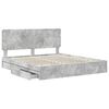 vidaXL Storage Bed Concrete Grey 200 x 200 cm Engineered Wood