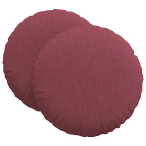 vidaXL Seat Cushions 2 pcs Wine Red &Oslash;80 x 29 cm Fabric