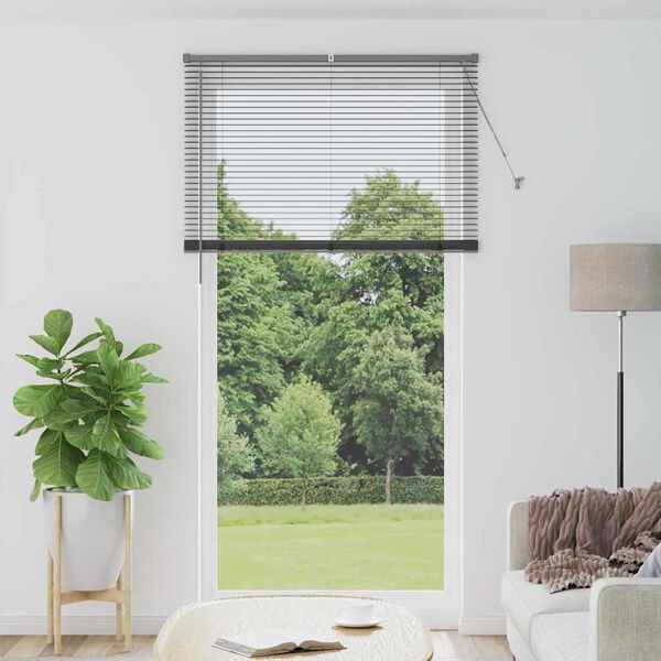 vidaXL Venetian Blinds Manual Dark Grey 220 x 115 cm Aluminium