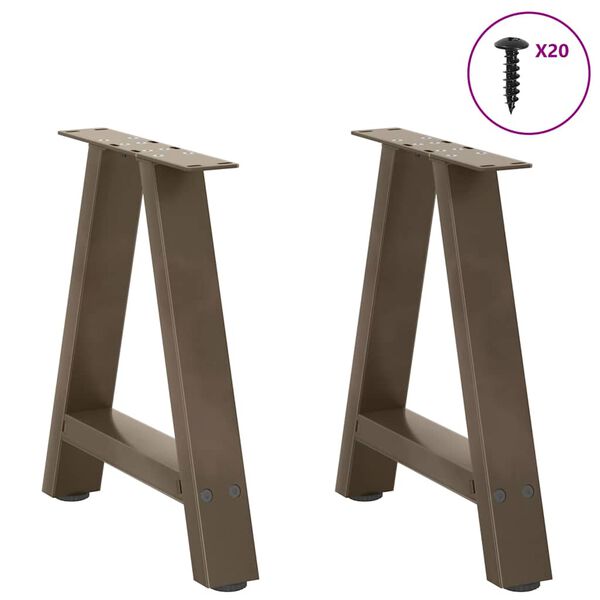 vidaXL Coffee Table Legs A-Shaped 2 pcs 50x(42-43) cm Steel