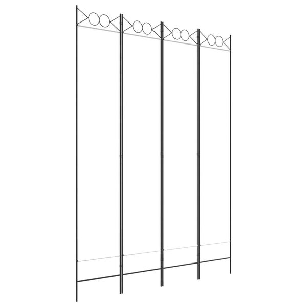 vidaXL 4-Panel Room Divider White 160x220 cm Fabric