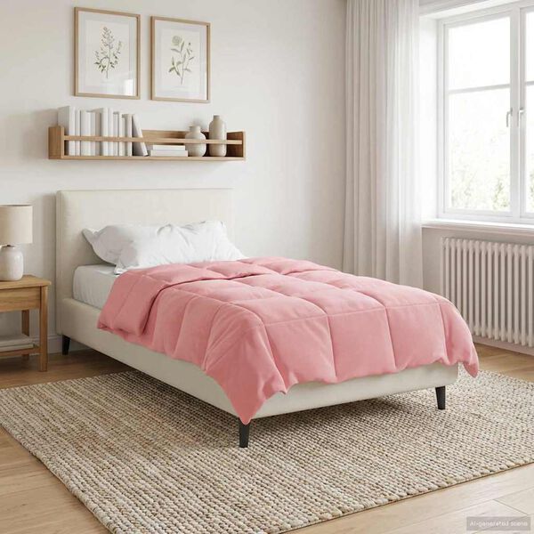 vidaXL Full Year Duvet Quilted Pink 155 x 200 cm Microfiber