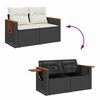 vidaXL 8 Piece Garden Sofa Set with Cushions Black Poly Rattan Acacia