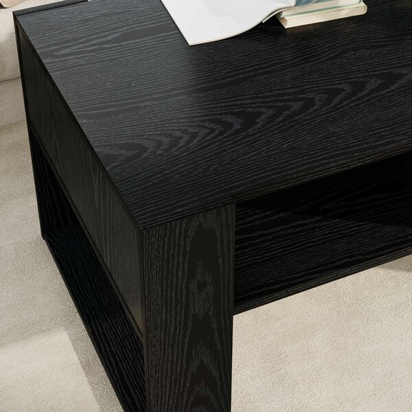 vidaXL Coffee Table Black Oak 92 x 53 x 45 cm Engineered Wood