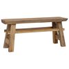 vidaXL Bench Recycle Natural Color 100 x 28 x 43 cm Solid Teak Wood