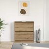 vidaXL Shoe Cabinet Smoked Oak 80x21x87.5 cm Engineered Wood