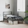 vidaXL Metal Bed Frame without Mattress with Headboard Black 90x200cm