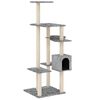 vidaXL Cat Tree with Sisal Scratching Posts Light Grey 142 cm
