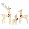 vidaXL Reindeer Family 3 pcs Warm white 67 x 26 x 127 cm PET