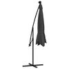 vidaXL Cantilever Garden Parasol with LED Lights and Steel Pole 300 cm Anthracite