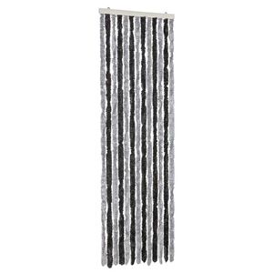 vidaXL Fly Curtain Grey and Black 56x200 cm Chenille