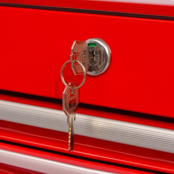 vidaXL Workshop Tool Trolley with 14 Drawers Size XXL Steel Red