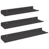 vidaXL Wall Shelf with Shelf 2 pcs Black 30 x 17.5 x 2.5 cm