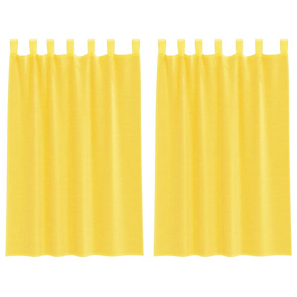 vidaXL Voile Curtains with Loops 2 pcs Yellow 140x175 cm