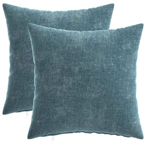 vidaXL Cushion Cover 2 pcs HEERLEN Blue 40 x 40 cm Chenille Fabric