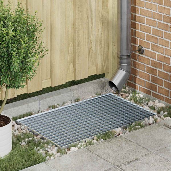 vidaXL Grating Silver 80 x 50 x 2 cm Hot-Dip Galvanised Steel