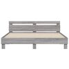 vidaXL Bed Frame with LED without Mattress Grey Sonoma 200x200 cm