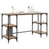 vidaXL Desk with Shelf Artisan Oak 140 x 50 x 75 cm Engineered Wood