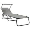 vidaXL Folding Sun Lounger Folding 2 pcs Grey 190 x 57 x 81 cm Oxford