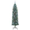vidaXL Artificial Slim Christmas Tree Green and White 210 cm